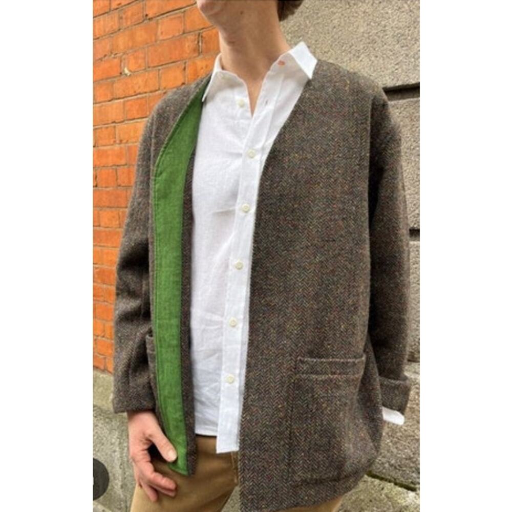 STABLE of Ireland Sz S Small Wool Open Front Báinín Tweed Jacket